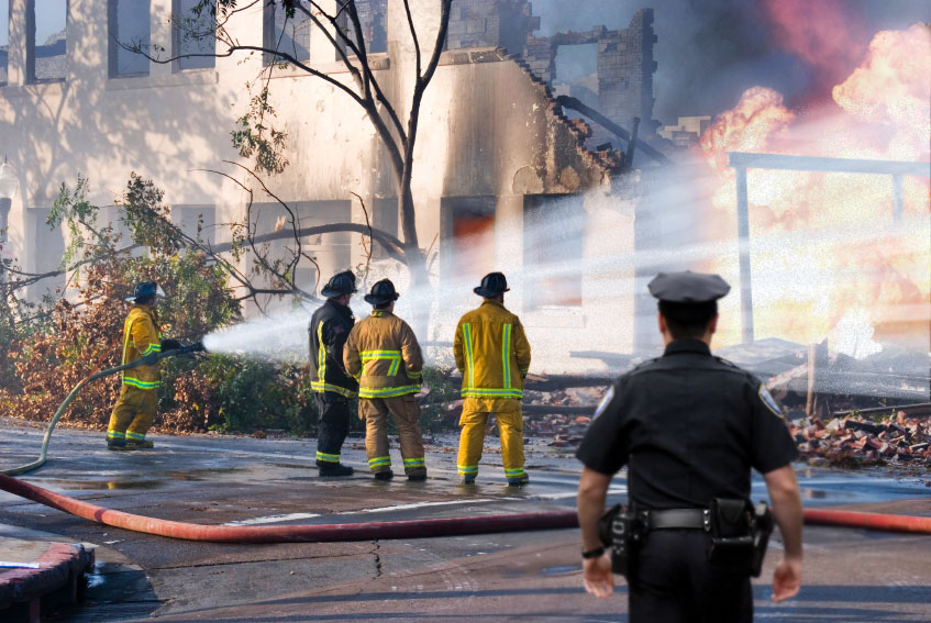First Responders on scene of a fire